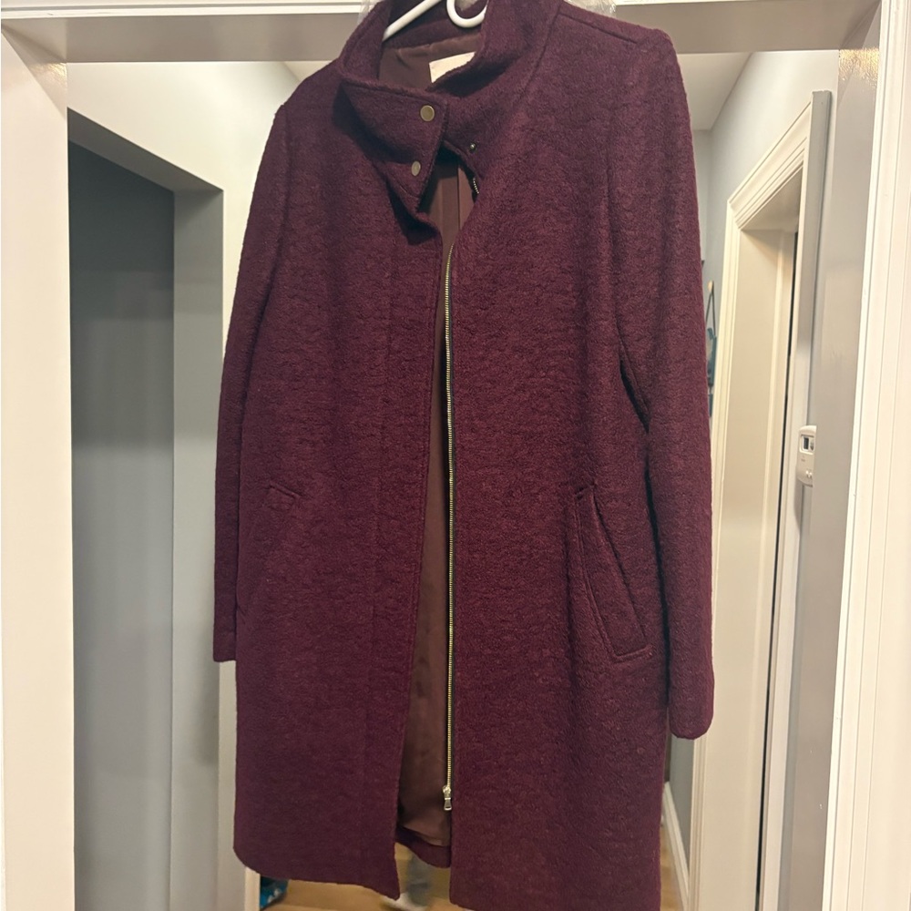 LOFT Women's Pea Coat in Rich Burgundy